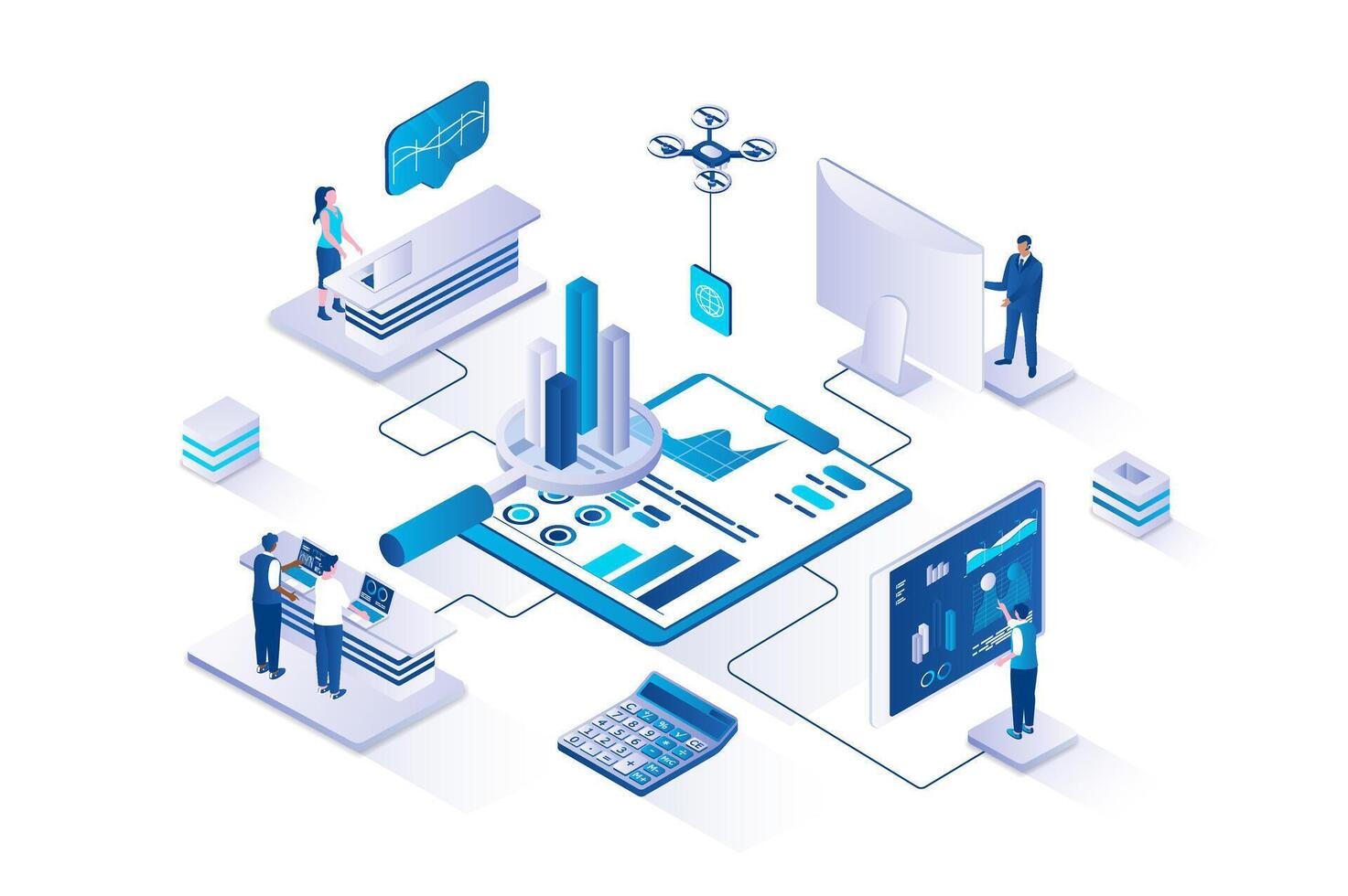 Data analysis technology illustration vector