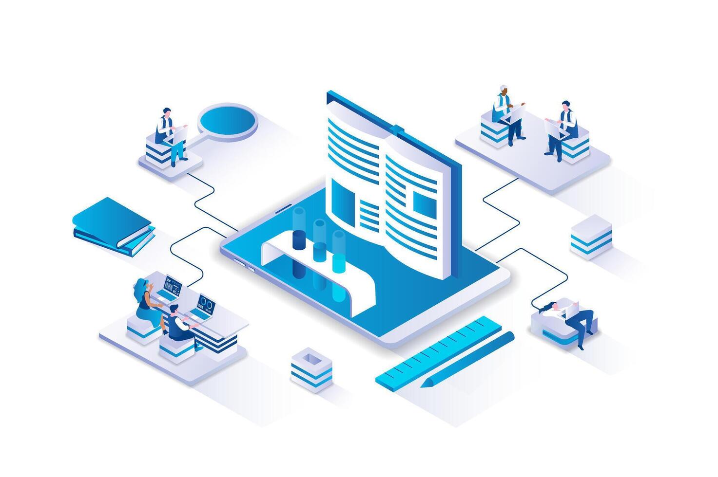 digital learning environment illustration vector