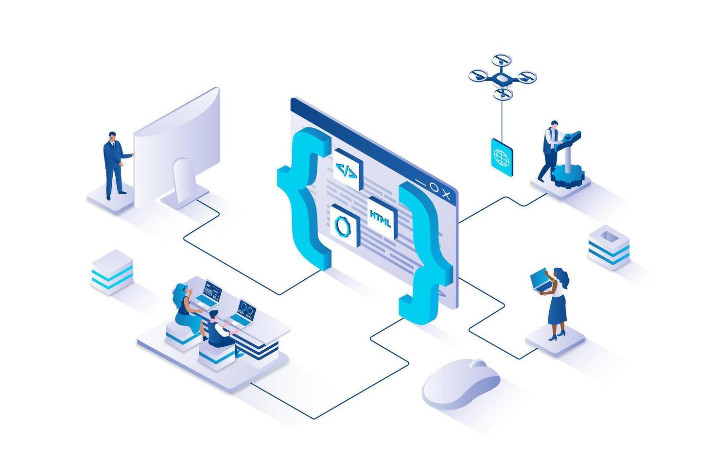 Modern business technology illustration vector