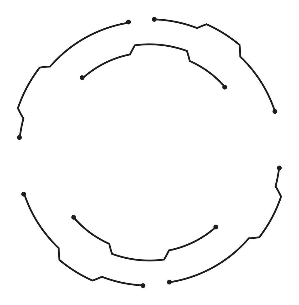 Futuristic cyber circuit design with circular geometry vector
