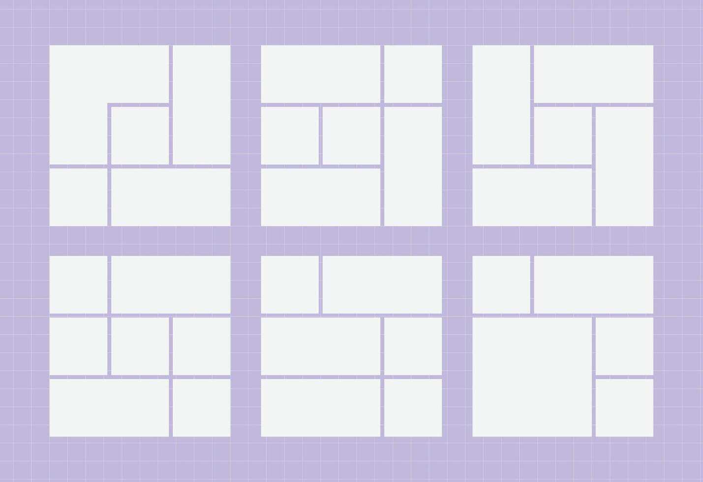 Creative photo layout in bento grid format for moodboard design vector