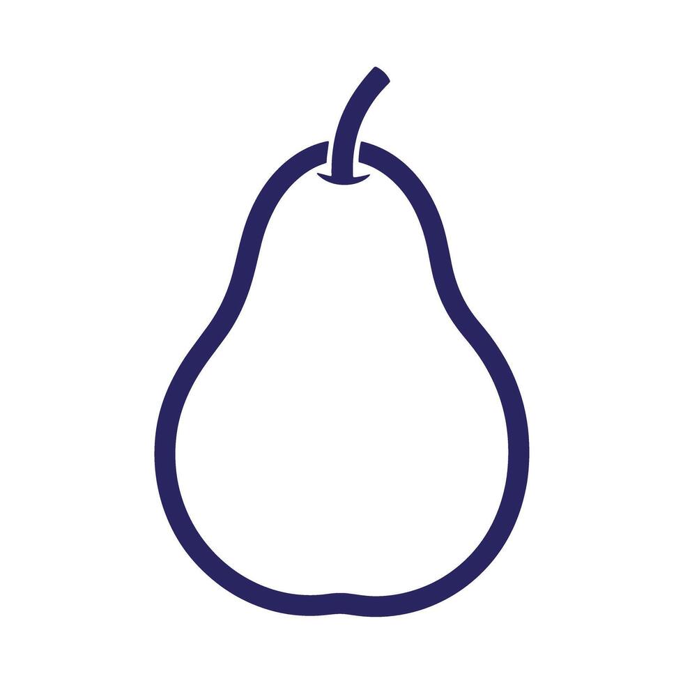 Simple outline illustration of a pear fruit isolated on a white background for design vector