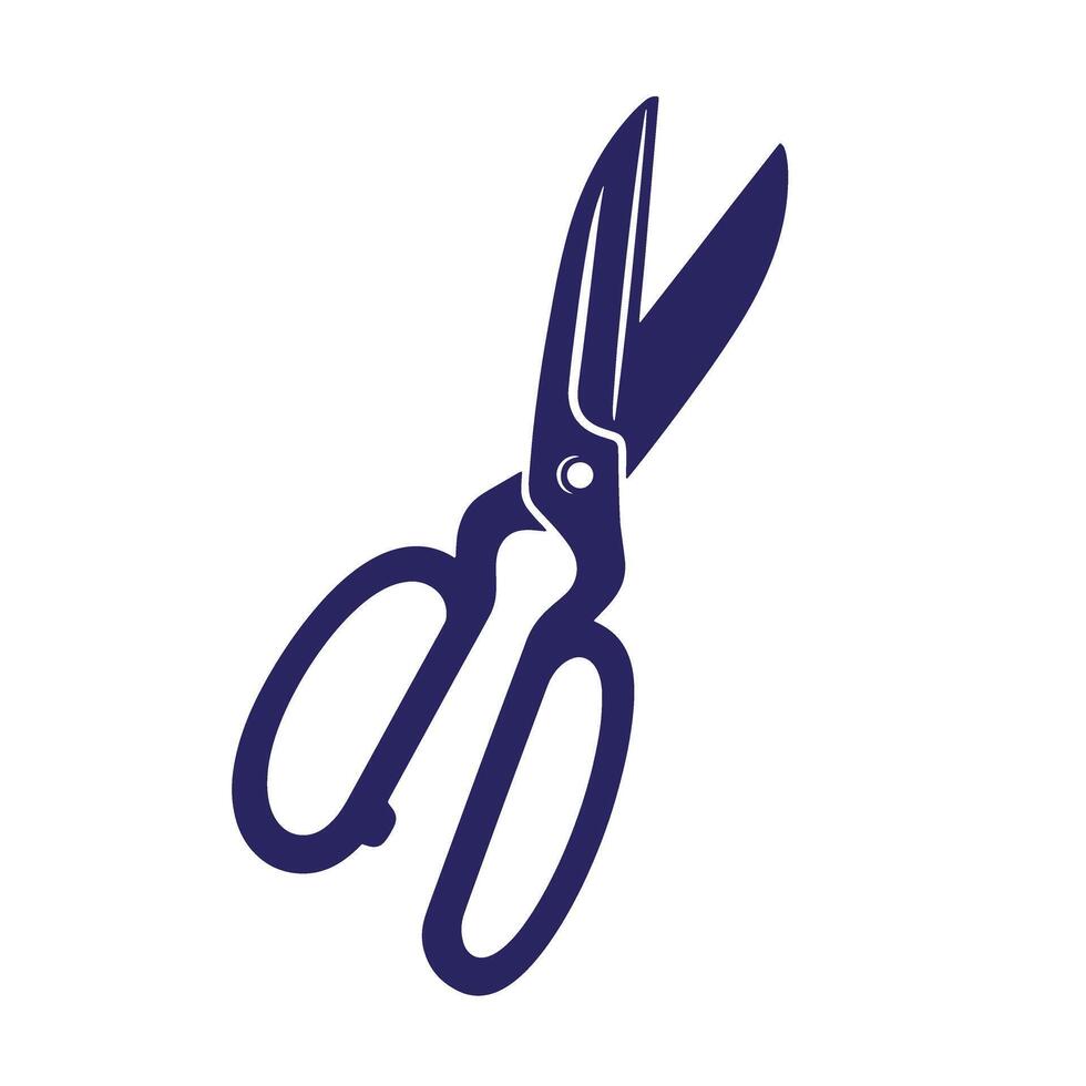 Isolated illustration of elegant open scissors on a pristine white background vector