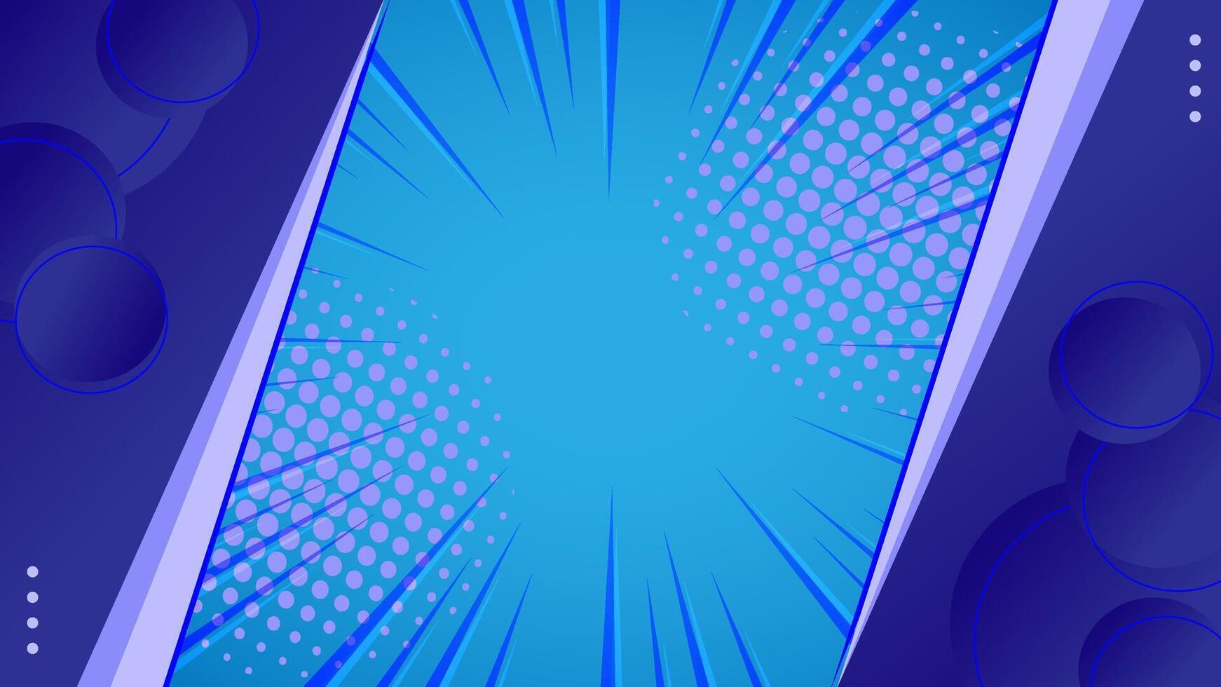 Abstract blue geometric banner background. blue comic sunburst effect background with halftone. Suitable for templates, sales banners, events, ads, web, and headers vector