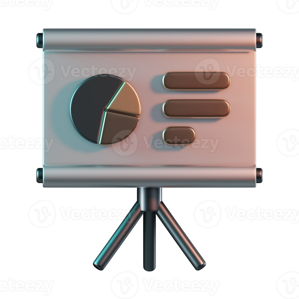 Two Overlapping Presentation Slides Showing Data Graphs with Bronze Lines 3D Icon Illustration png