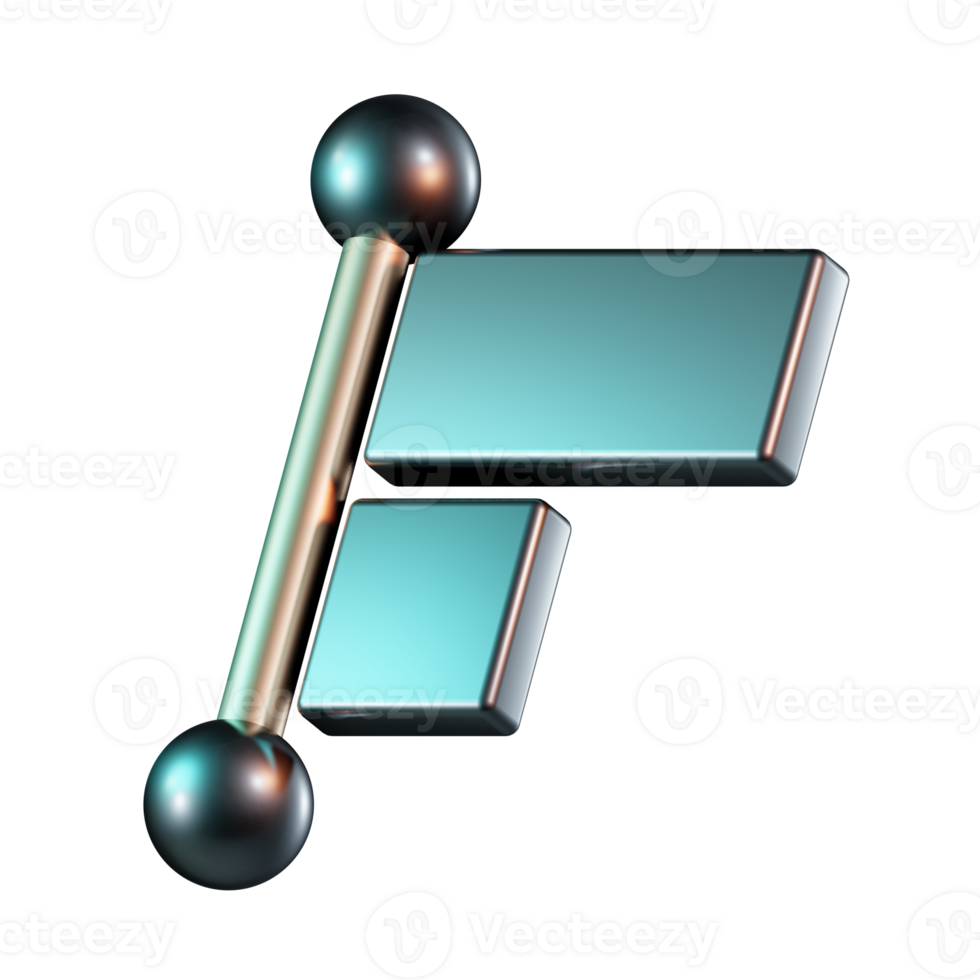 Two Horizontal Offset Blocks Left-Aligned with Bar 3D Icon png