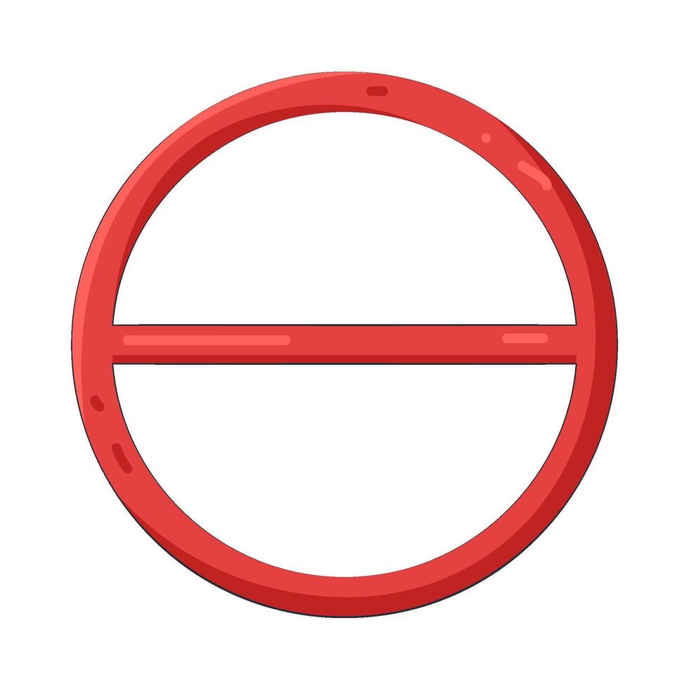 ilustración de rojo circulo con horizontal línea vector
