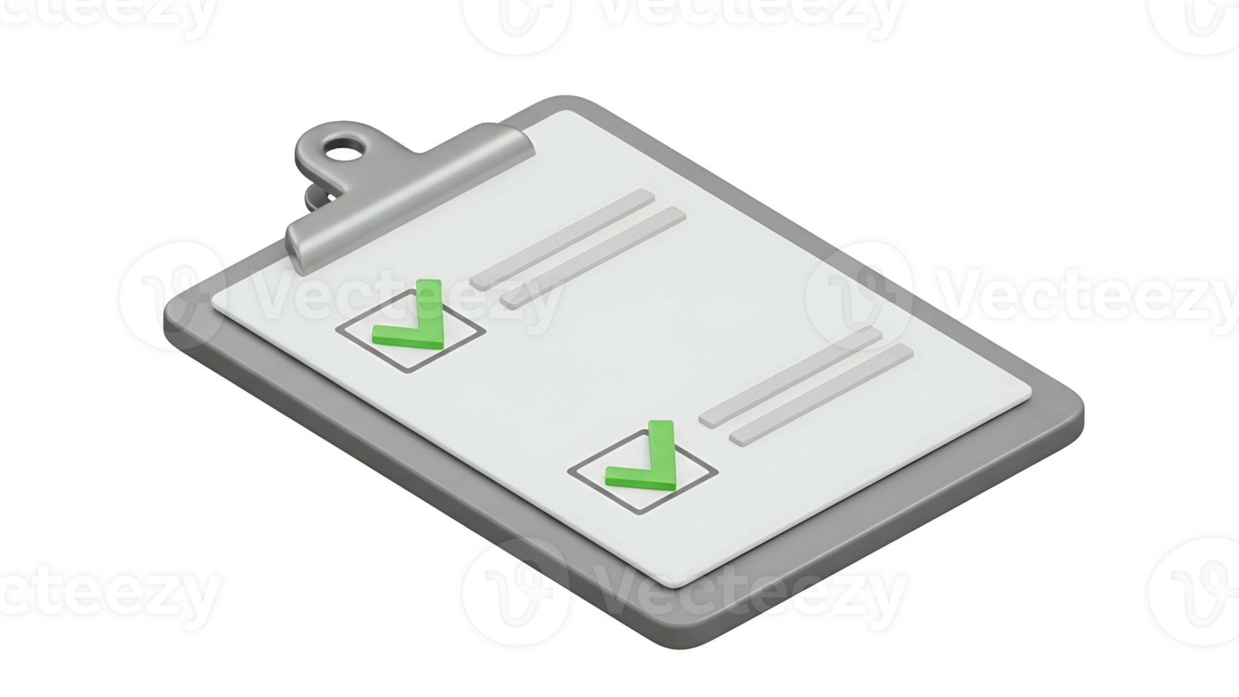 Clipboard with Checkmarks on White Background for Task Completion and Organization png