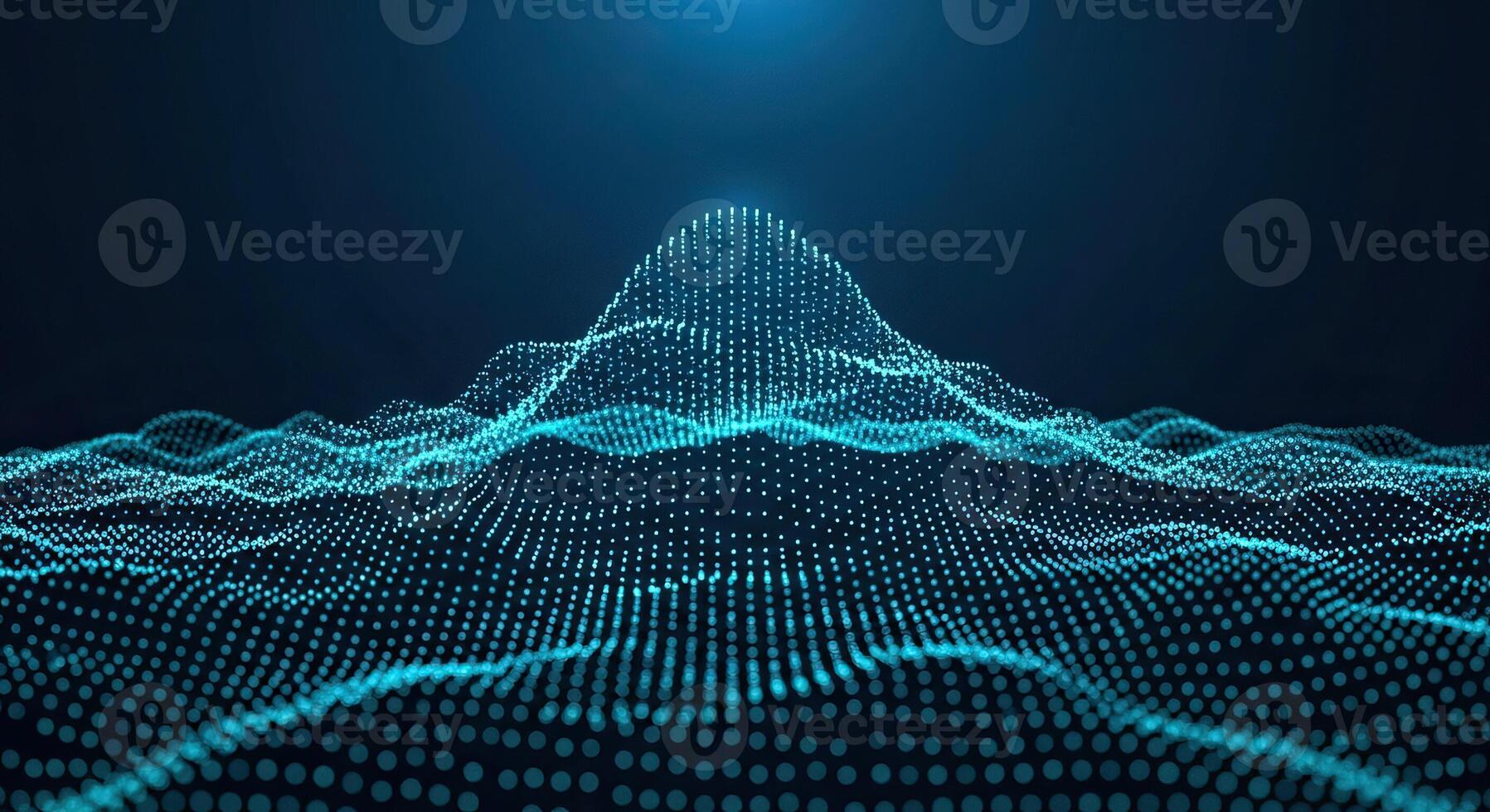 Abstract Blue Digital Waveform Data Visualization Futuristic Tech and Network Background photo