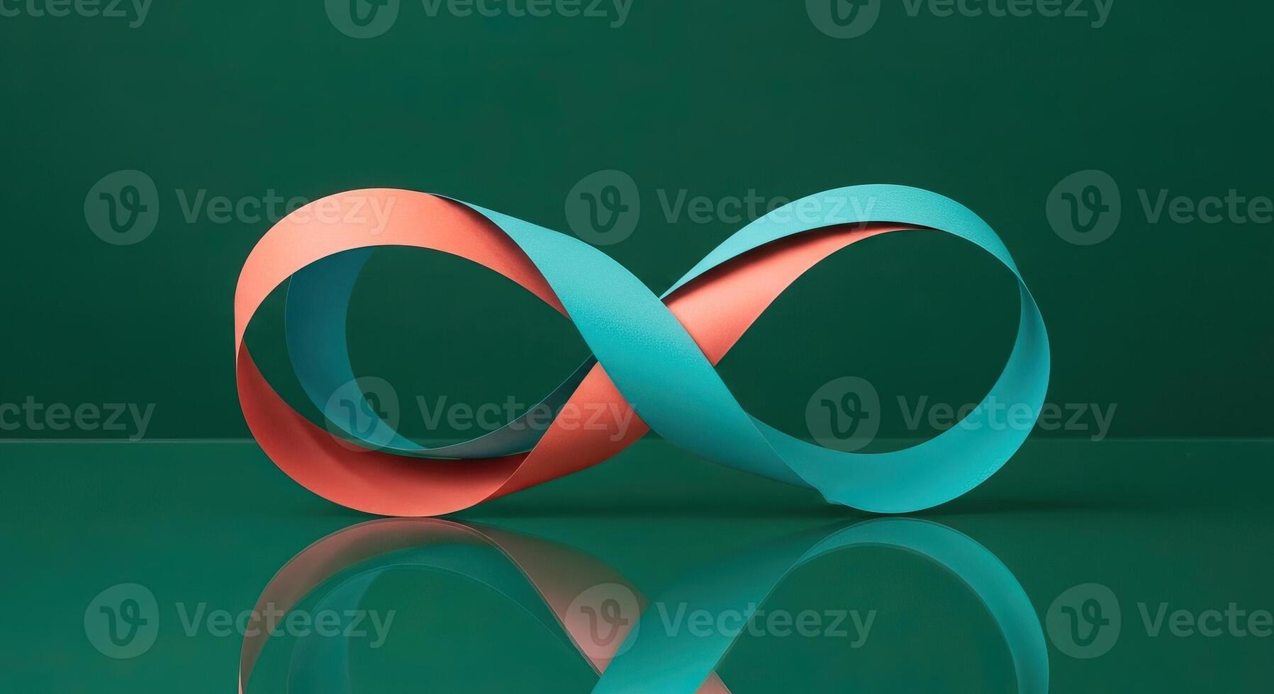 Infinity Loop Timeless Symbol of Continuity Connection and Endless Possibilities on a Reflective Surface photo