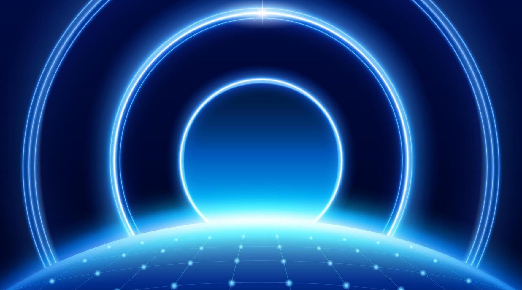 Futuristic blue circular design vector