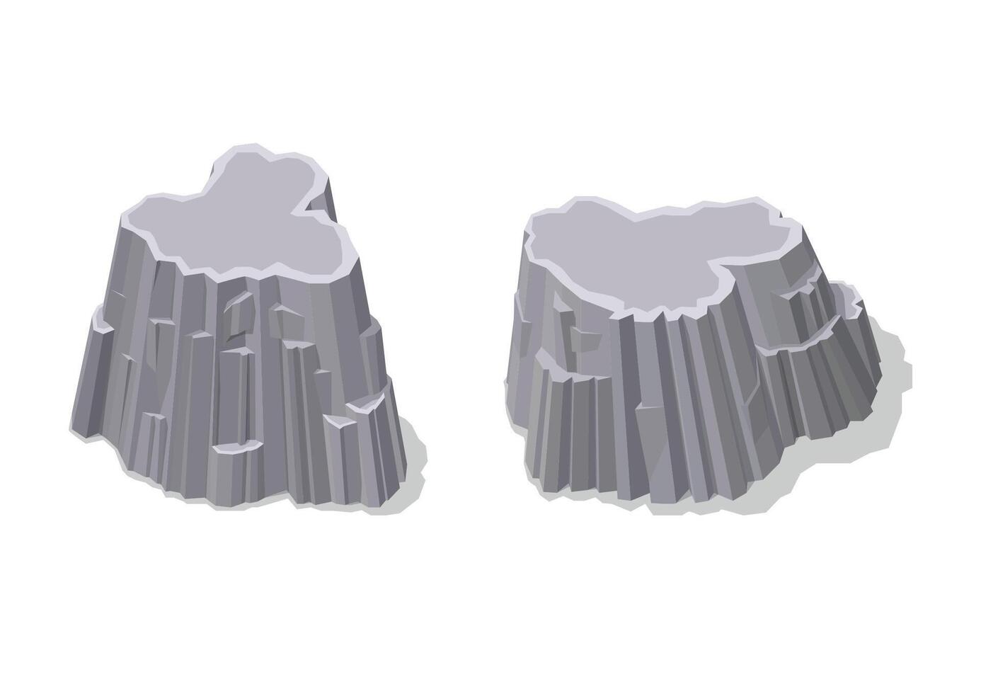 Stylized rock formations for 3D modeling vector