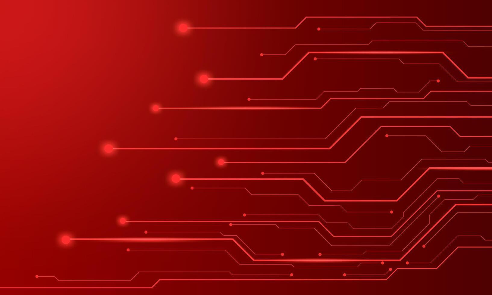 Red circuitry background design vector