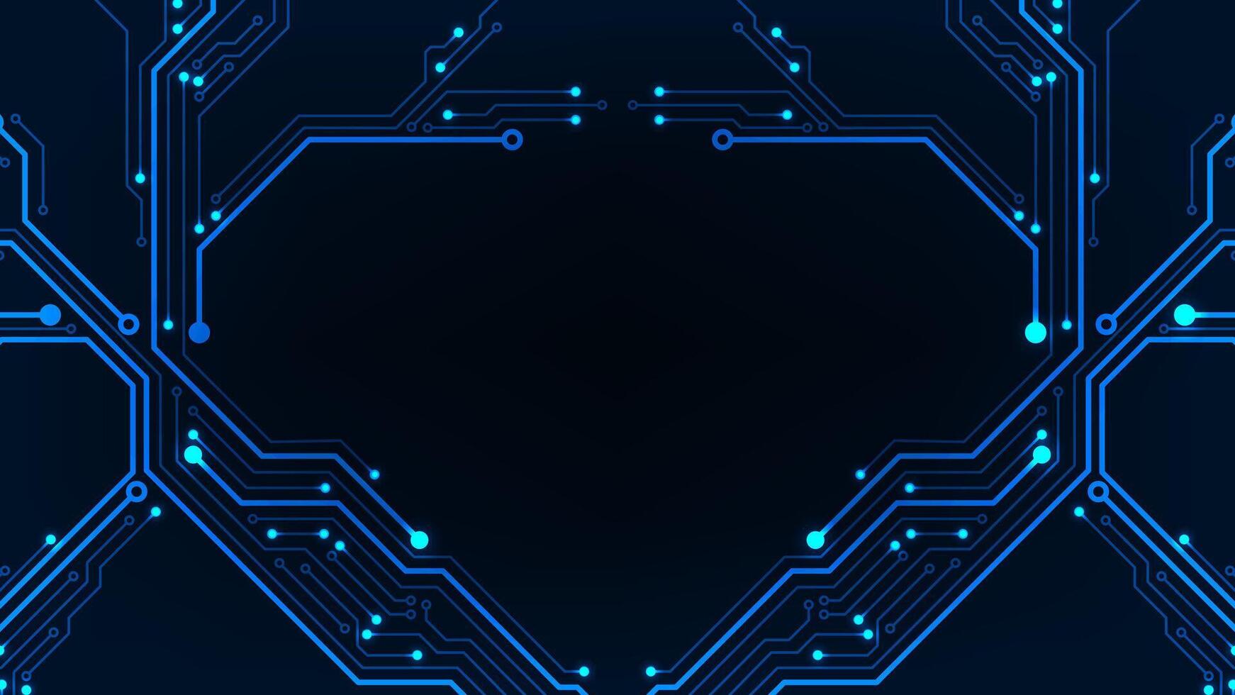 Digital technology abstract line circuit board blue innovation concept on dark background vector