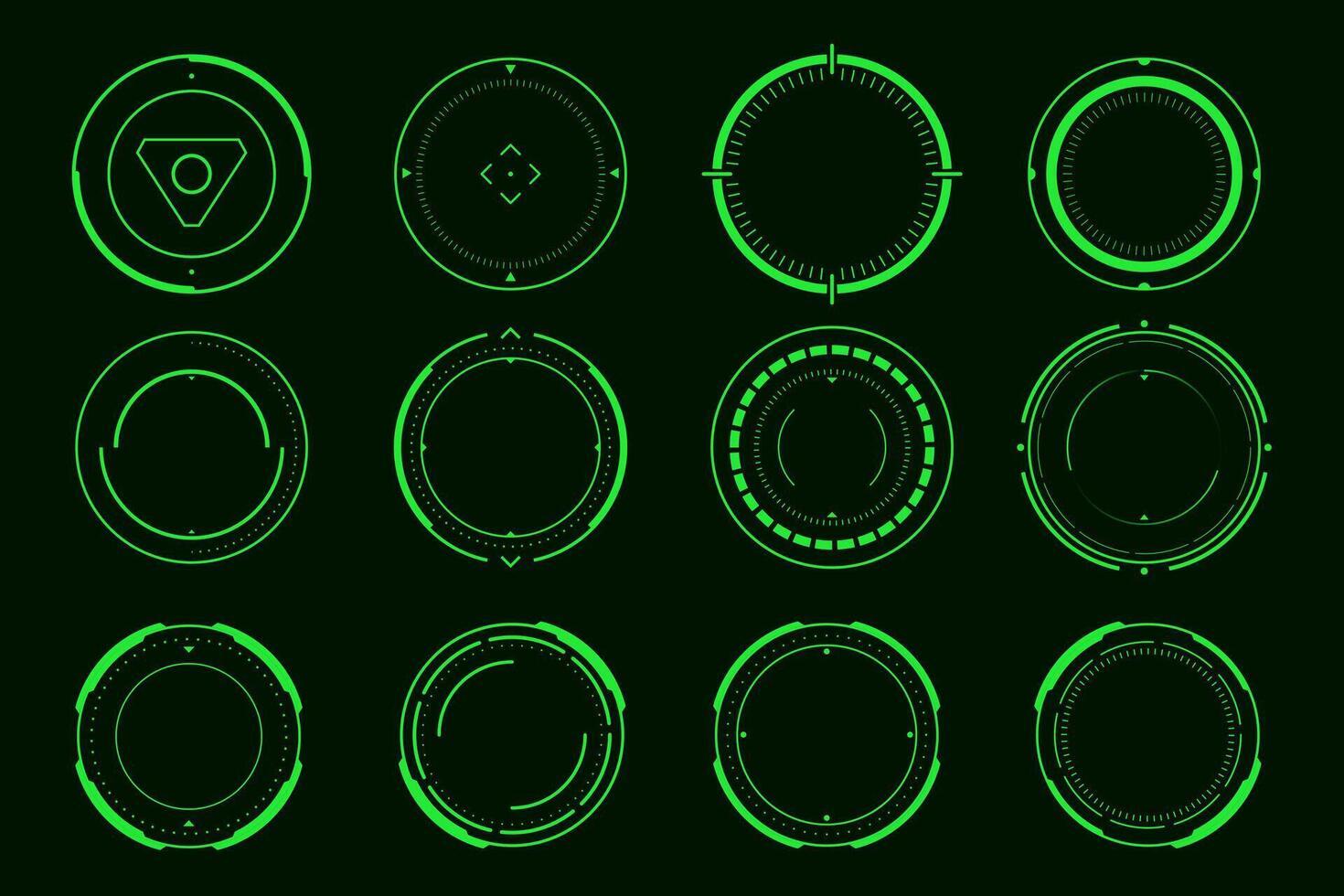 Collections HUD screen futuristic digital interface control frame circle technology vector