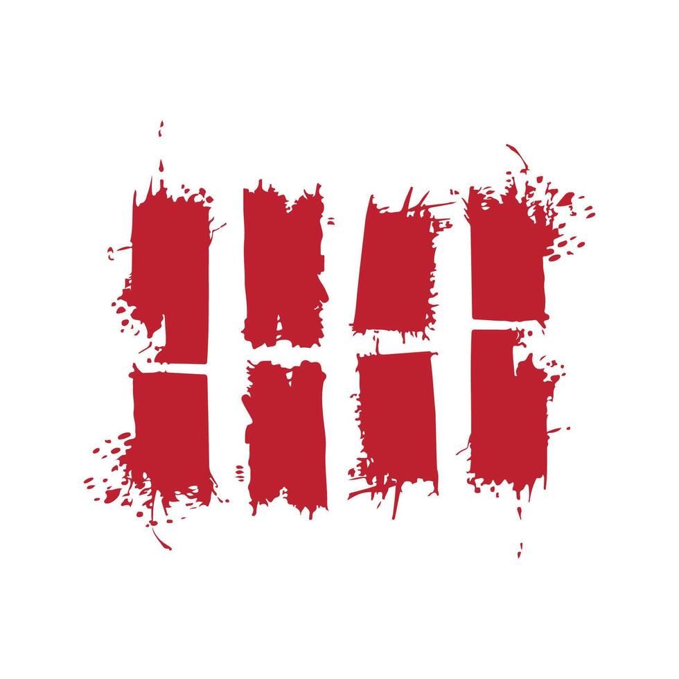 Abstract Red Graffiti Art with Four Vertical Lines on White Paper vector
