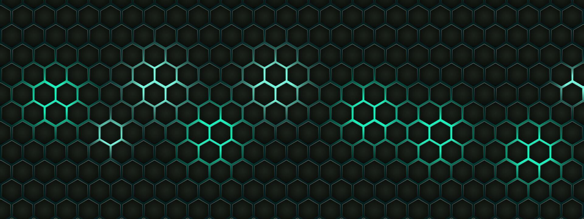 Abstract Hexagon Pattern With Glowing Teal Honeycomb Background For Tech, Design, And Web Use vector