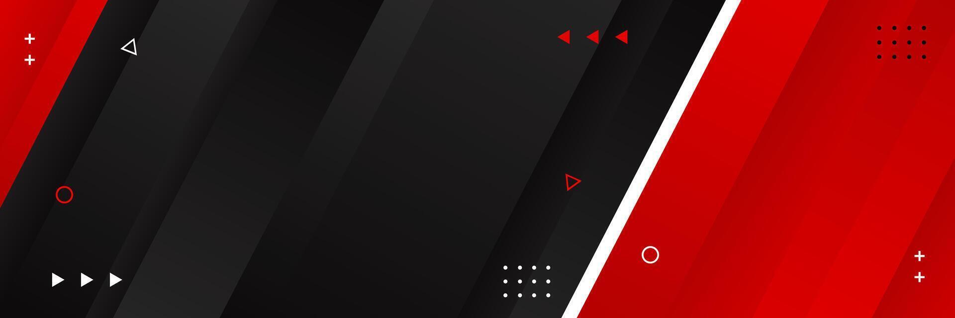 Abstract black and red stripes background with geometric shapes vector