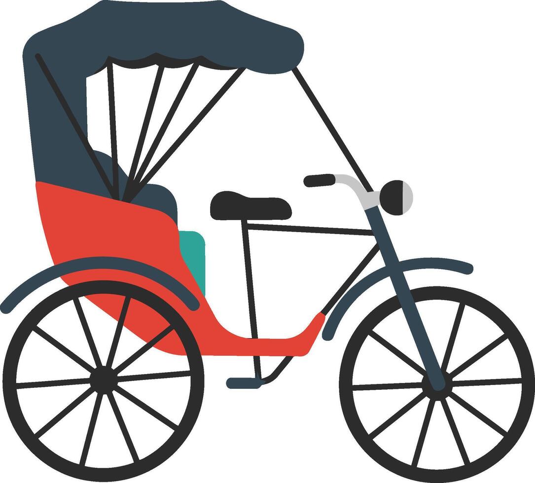 A rickshaw with a canopy on it vector