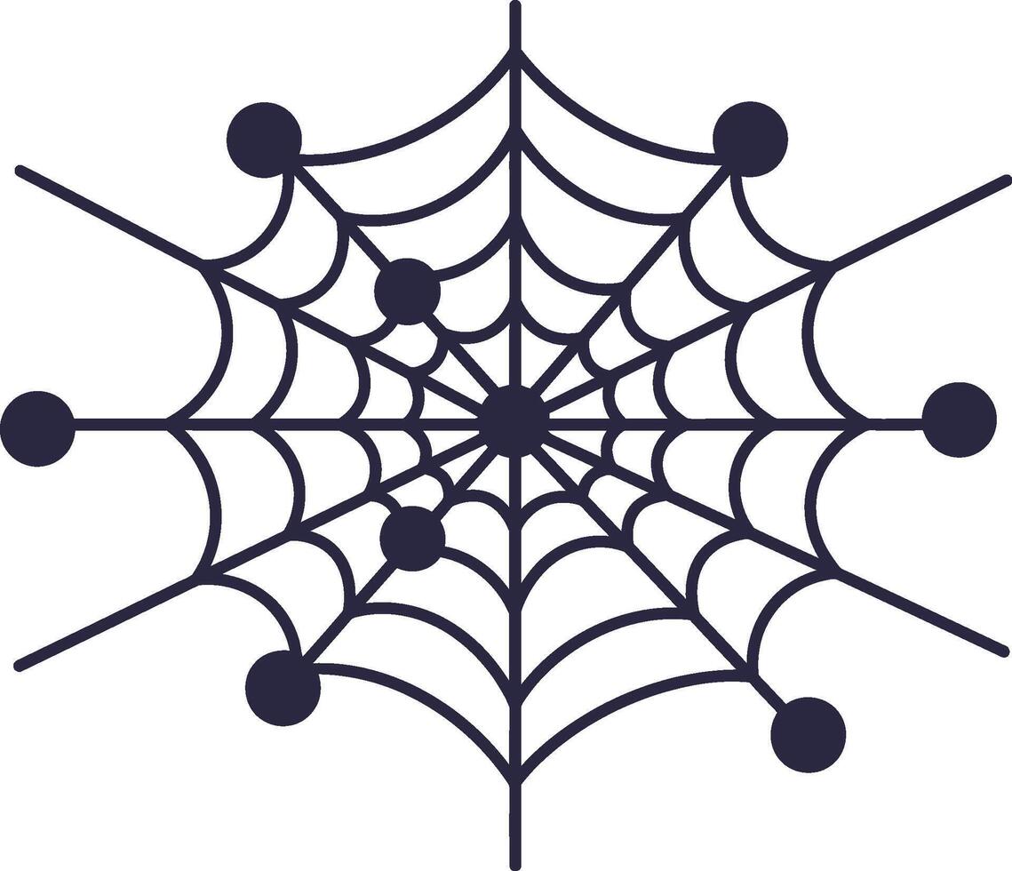 Spider web with dots on it vector
