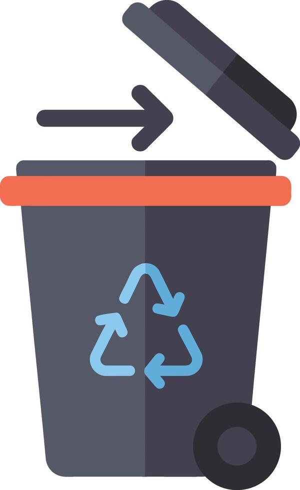 A trash can with a recycling symbol on it vector