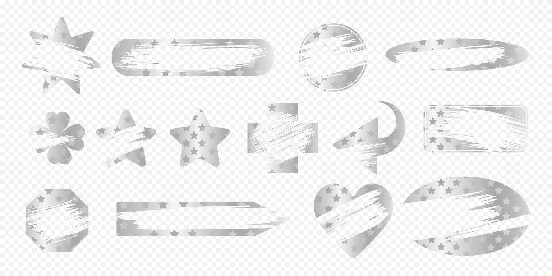 Instant scratch off lottery win cards ticket shapes set with scrape texture effect template marks illustration. vector