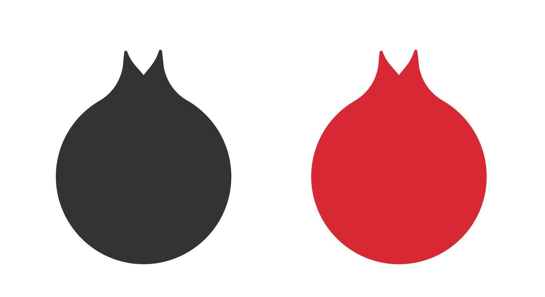 This collection features minimalist line icons of garnet fruit, highlighting the unique shape and color variations found in fruit representations. Each icon offers a clear, simple design. vector