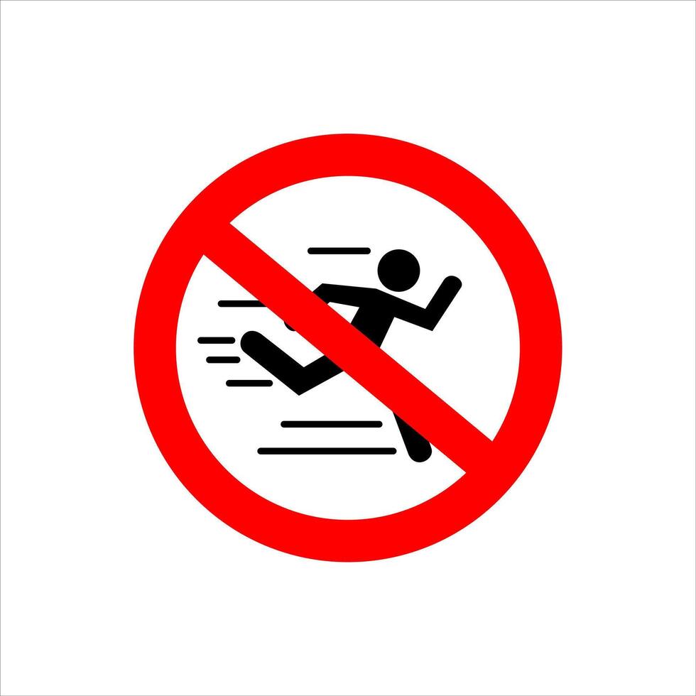 The no running icon is suitable for prohibition icons in certain places vector