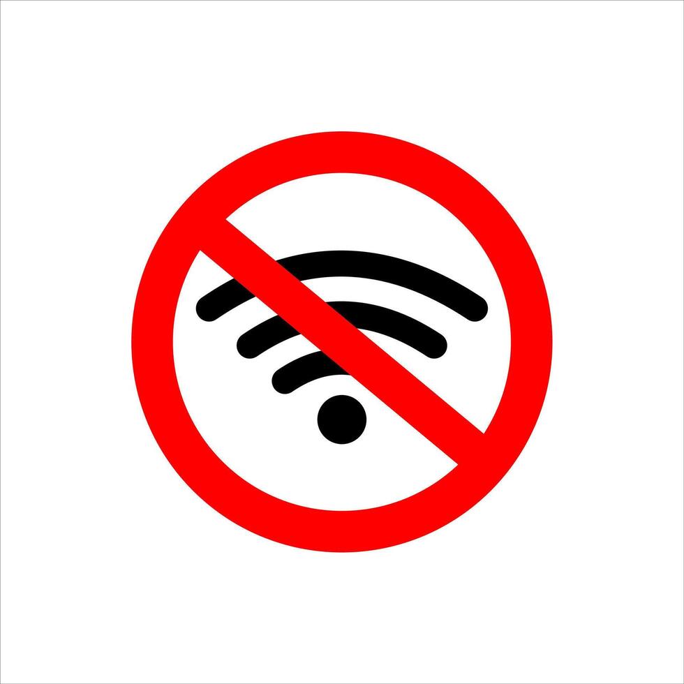No internet network icon is suitable for prohibition icons in certain places vector