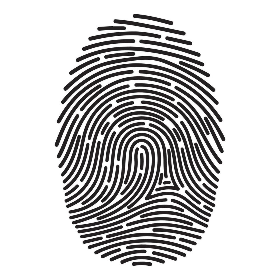 Fingerprint isolated on white background, a unique mark of identity, biometric security, and individual recognition in a digital age vector