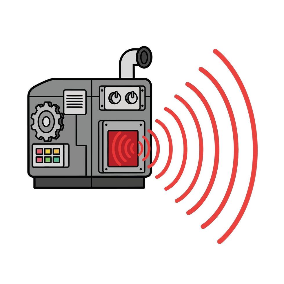 Machine Transmitting Signal Modern Communication Concept vector
