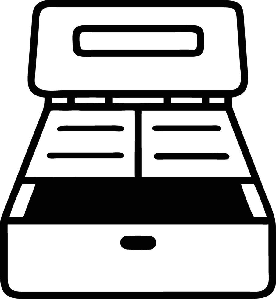 Discover the joy of organizing with this minimalist stationery box, perfect for creative projects and office productivity, a modern icon for tidy spaces vector