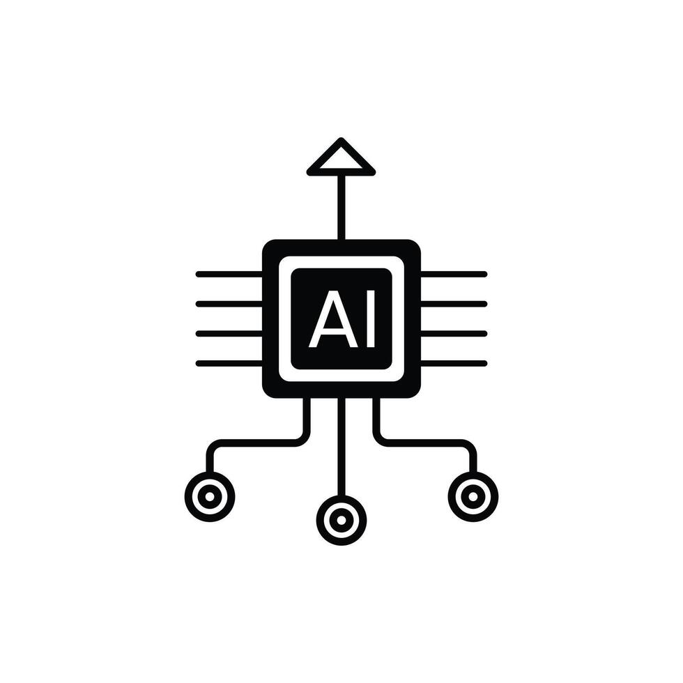 AI Data Technology Learning Icon Sign Design vector