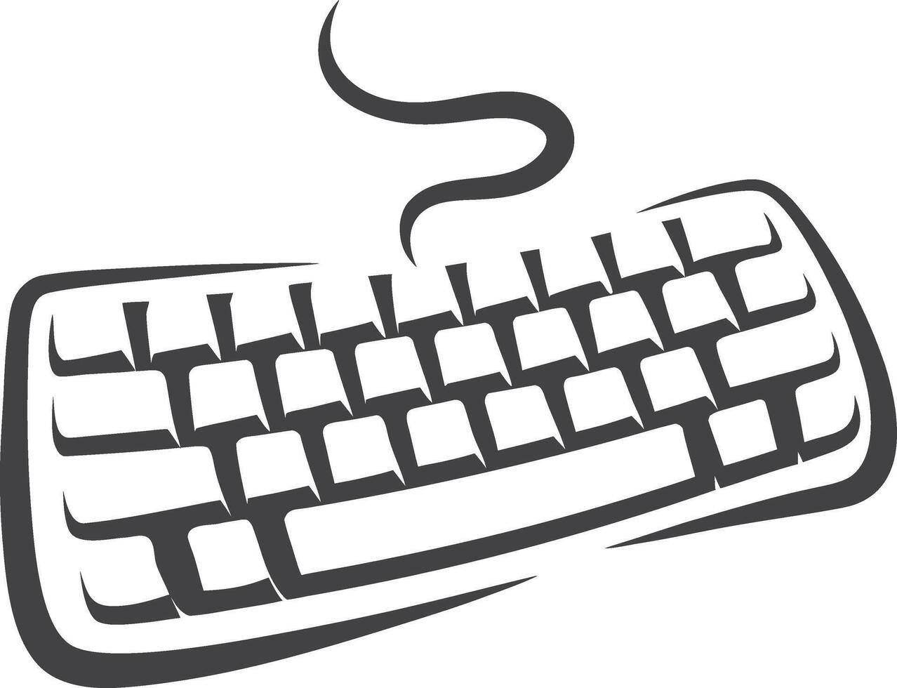 Minimalist computer keyboard line art design vector