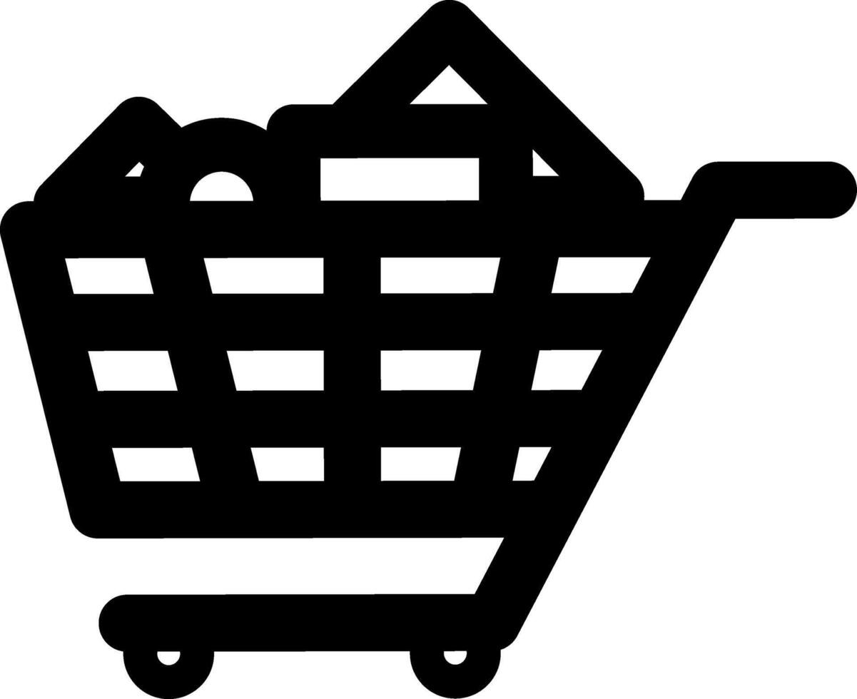 Square Cart Icon, simple line for UI UX design. Symbol for website and mobile app interface and navigation button vector