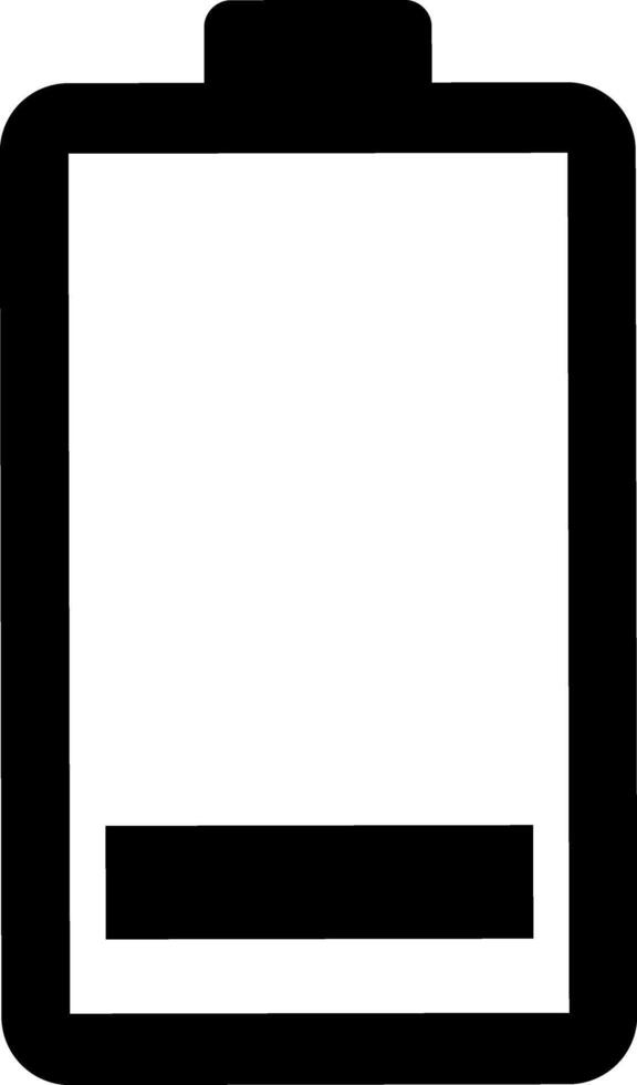 Icon Battery 1 Alert, simple line for UI UX design. Symbol for website and mobile app interface and navigation button vector