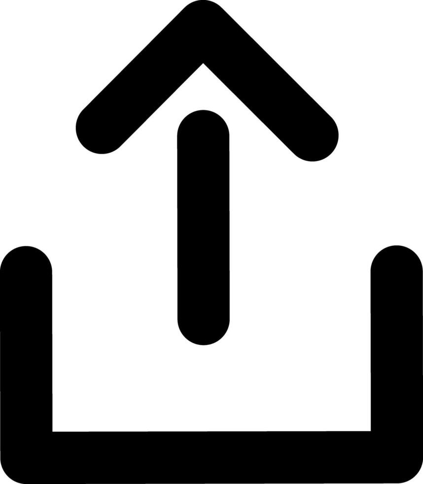 UPLOAD Black Square Icon, simple line for UI UX design. Symbol for website and mobile app interface and navigation button vector