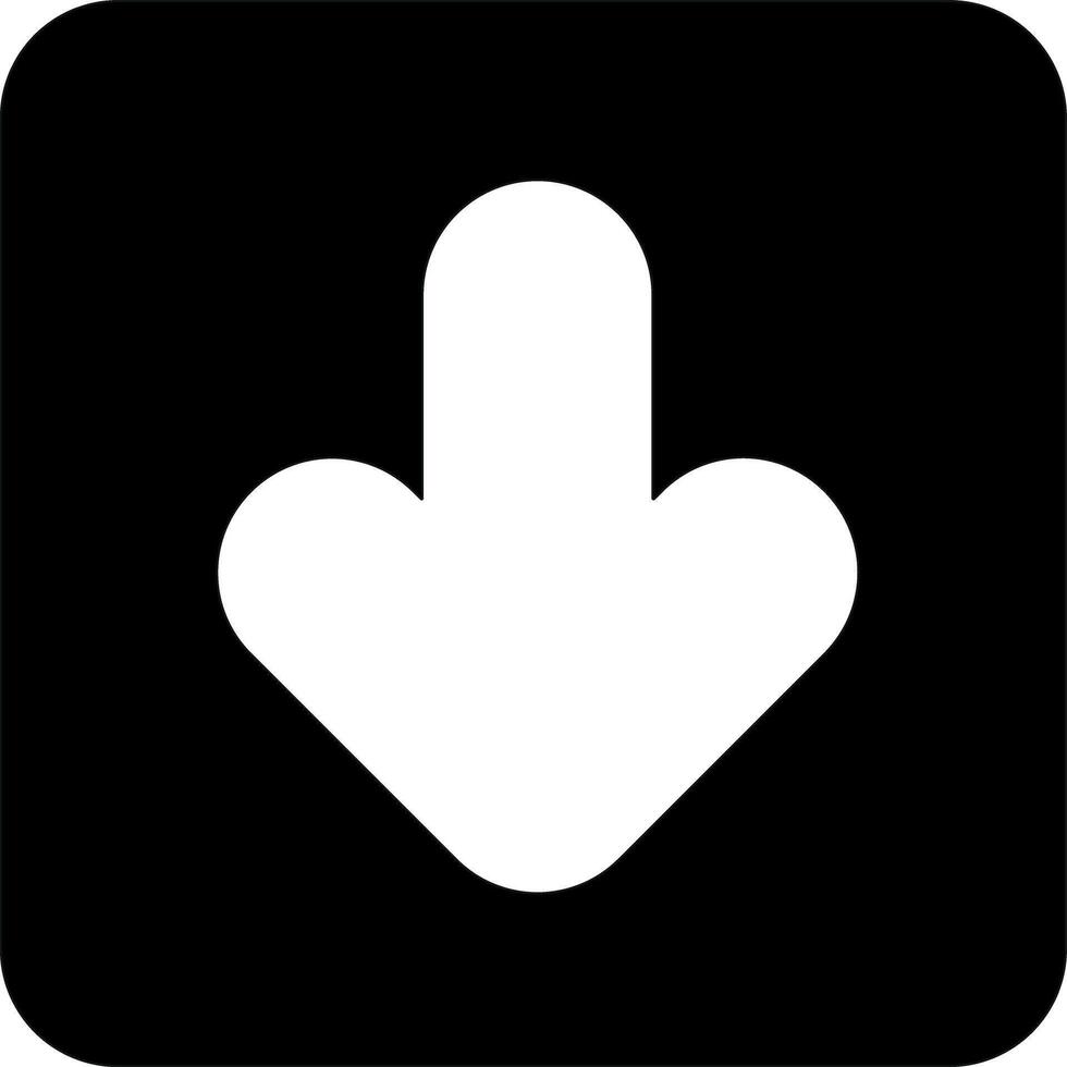 Square DOWN Arrow Icon, simple line for UI UX design. Symbol for website and mobile app interface and navigation button vector