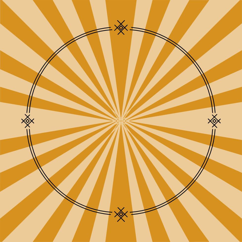 Retro Sunburst Obituary Frame with Subtle Lines vector