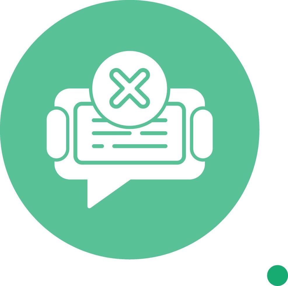 Delete Chat Message Glyph long shadow Circle vector