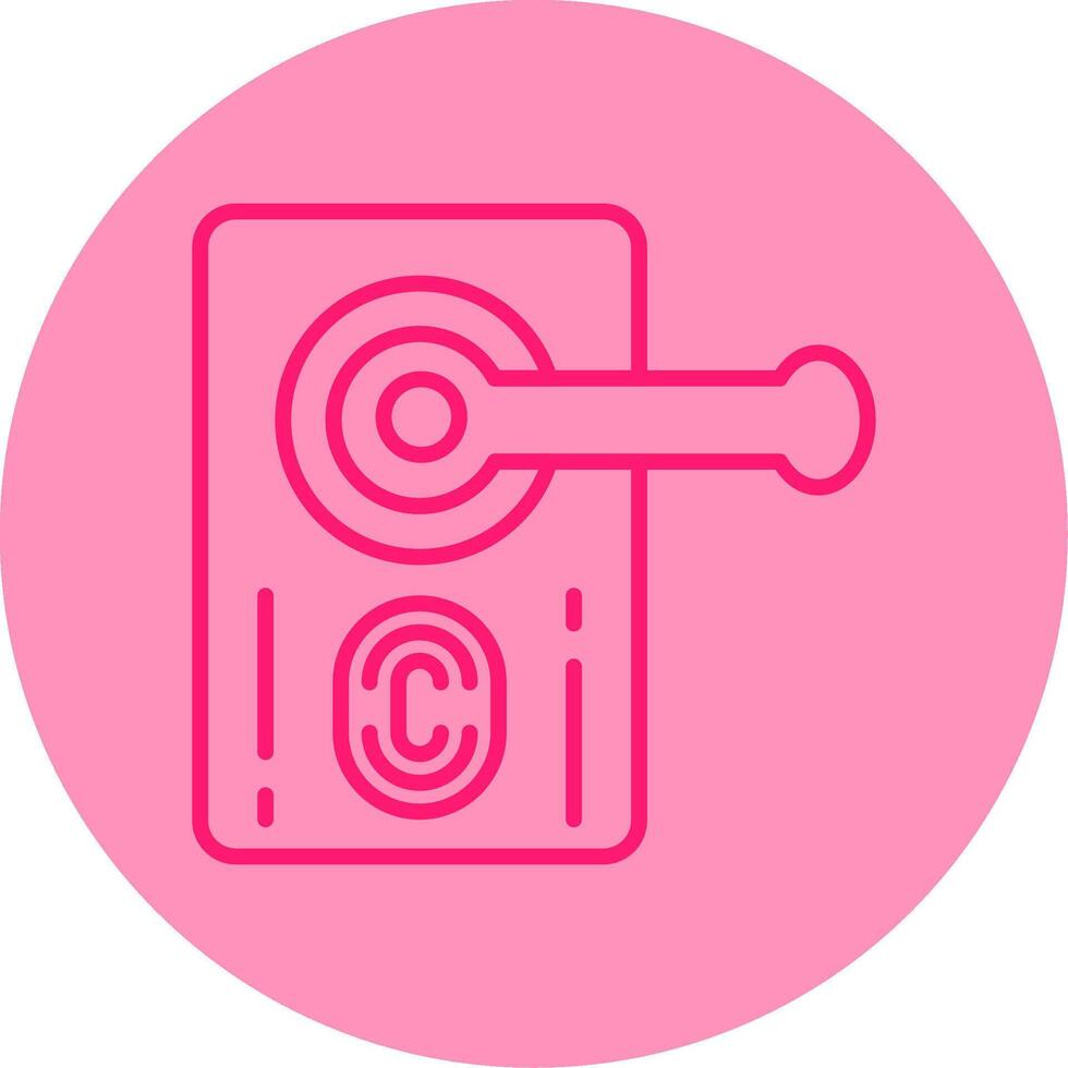 Secure Smart Lock Line Dual Tone Circle vector