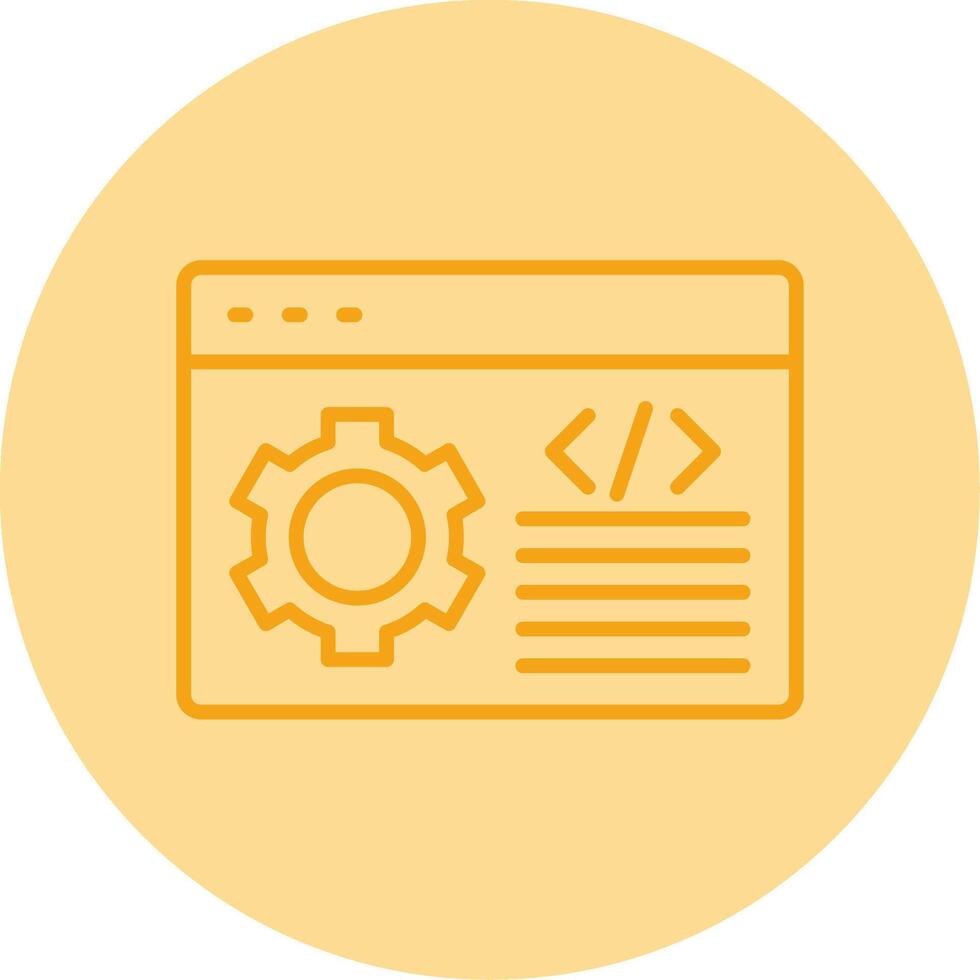 software programa desarrollo línea doble tono circulo vector