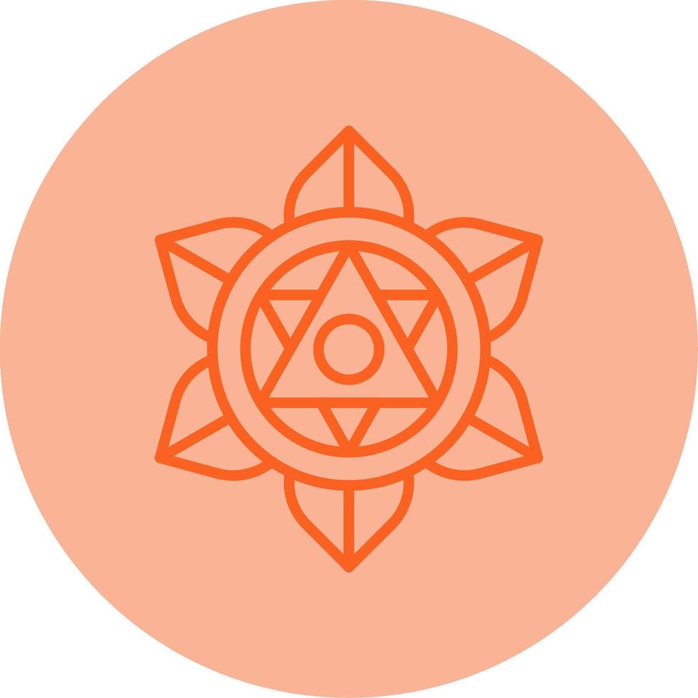 Solar Plexus Chakra Line Dual Tone Circle vector