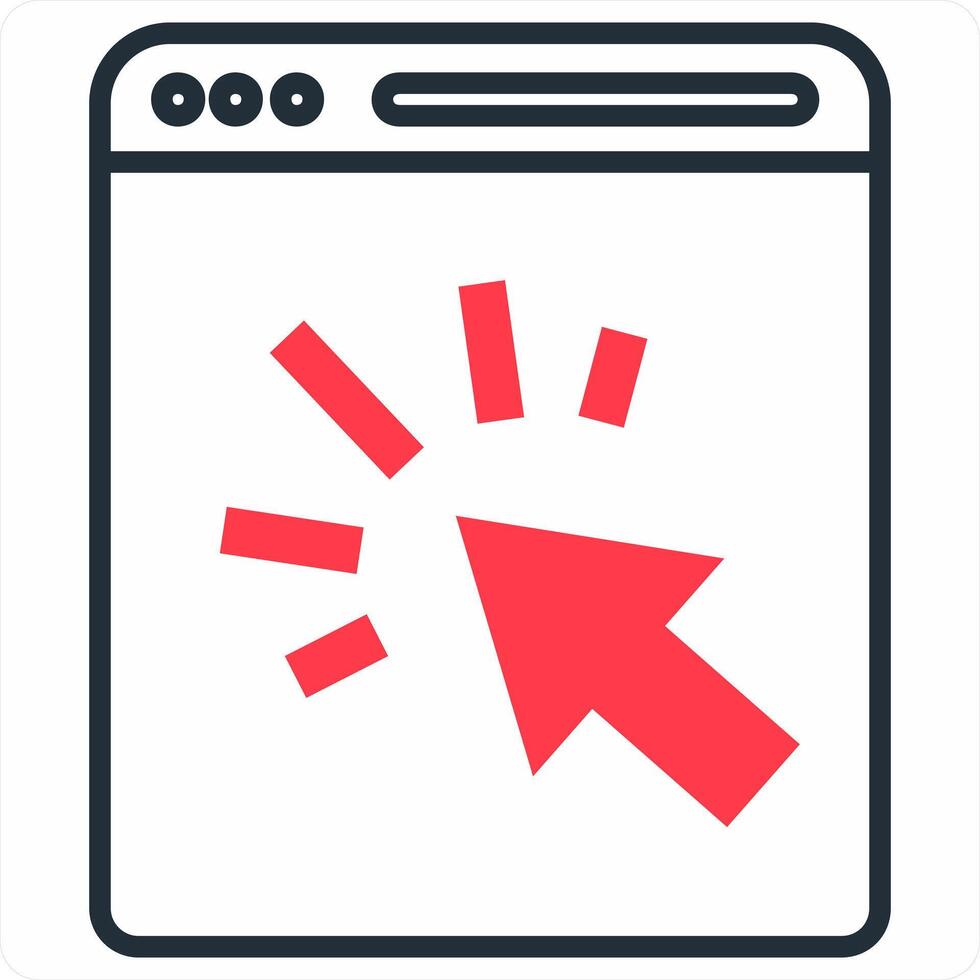 Web Page concept in red color icon vector