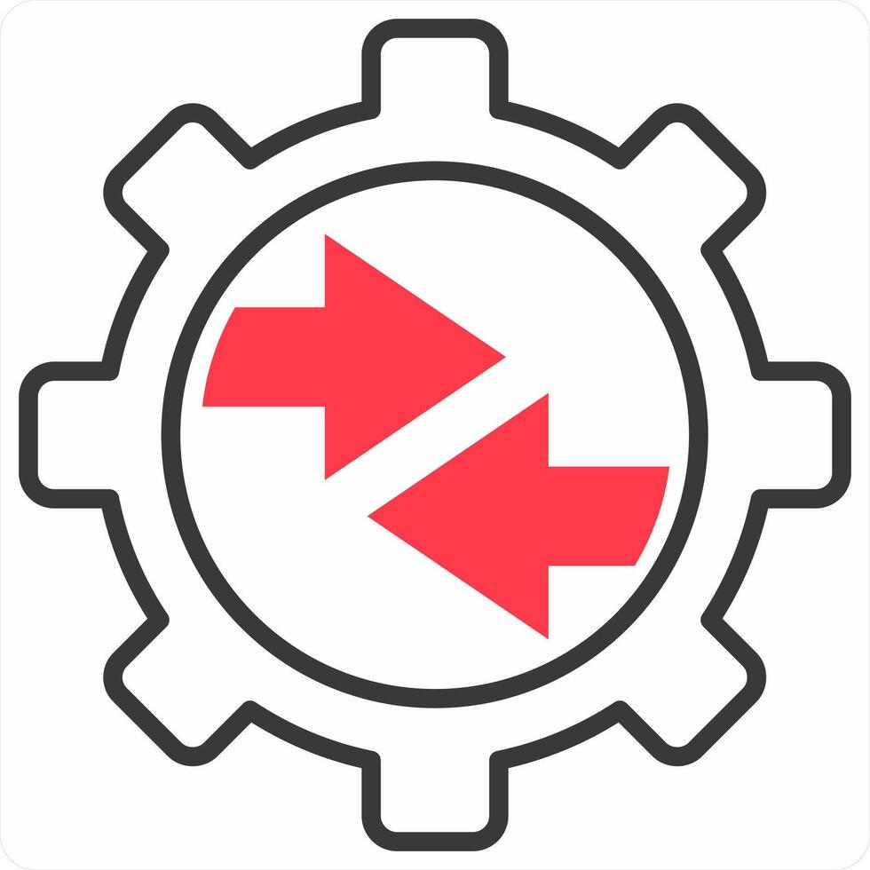 Integration icon concept in red color icon vector