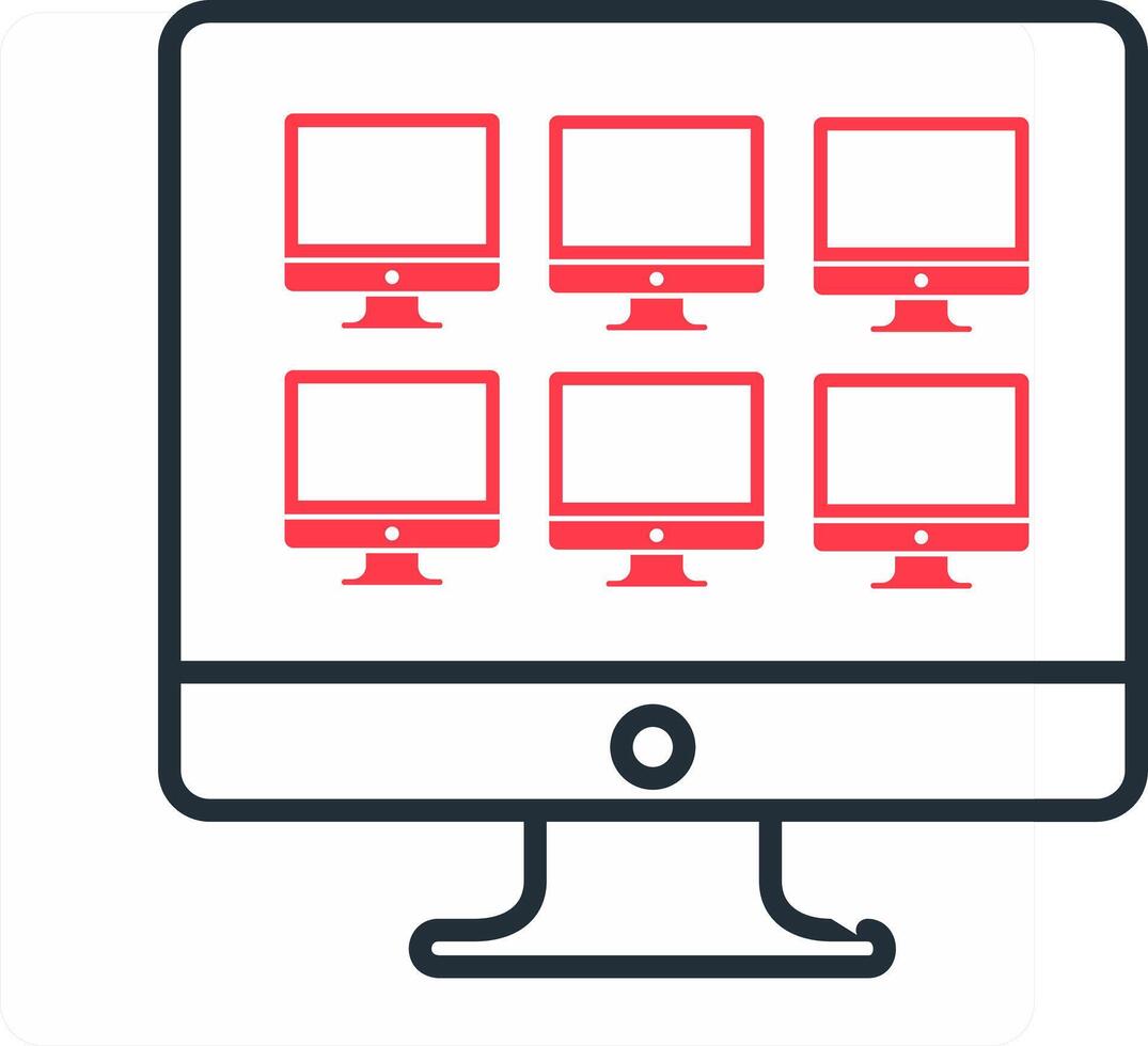 Networking concept in red color icon vector