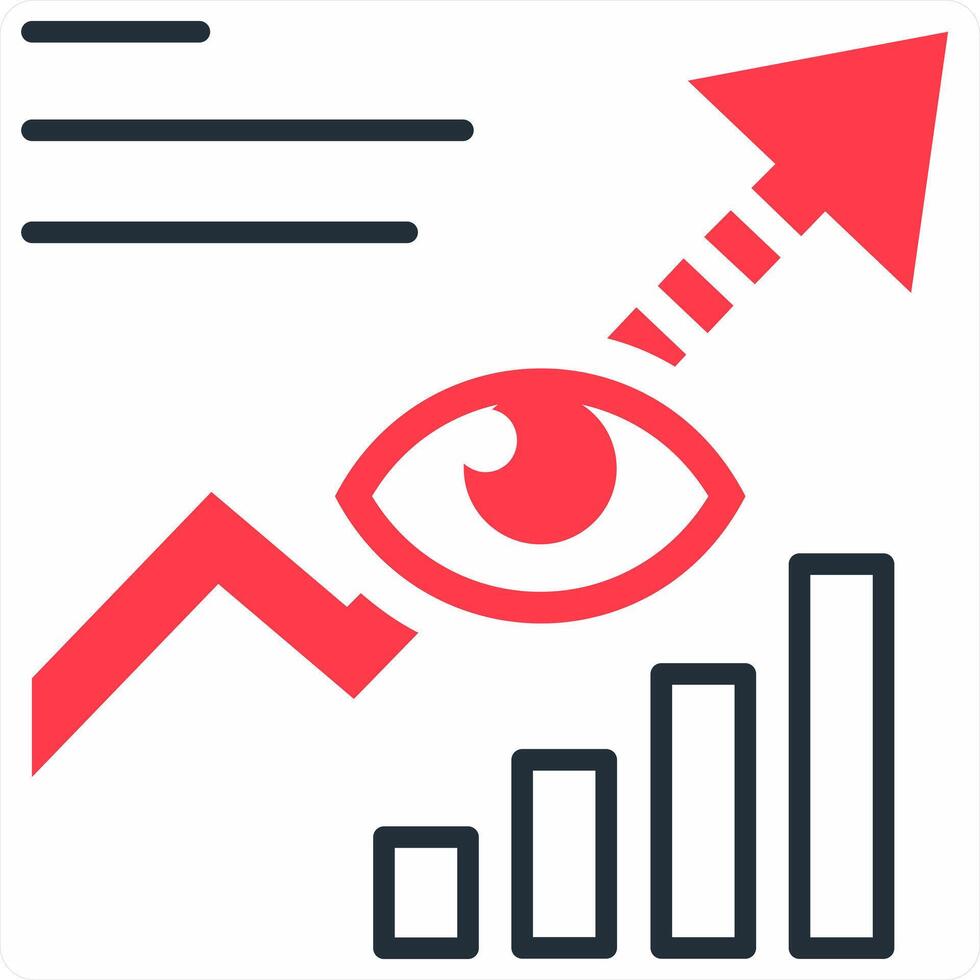 Prediction in red color icon vector