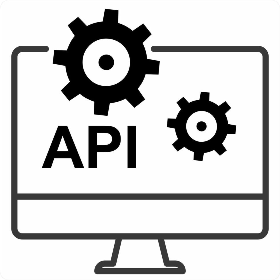 API Configuration icon concept in black color icon vector