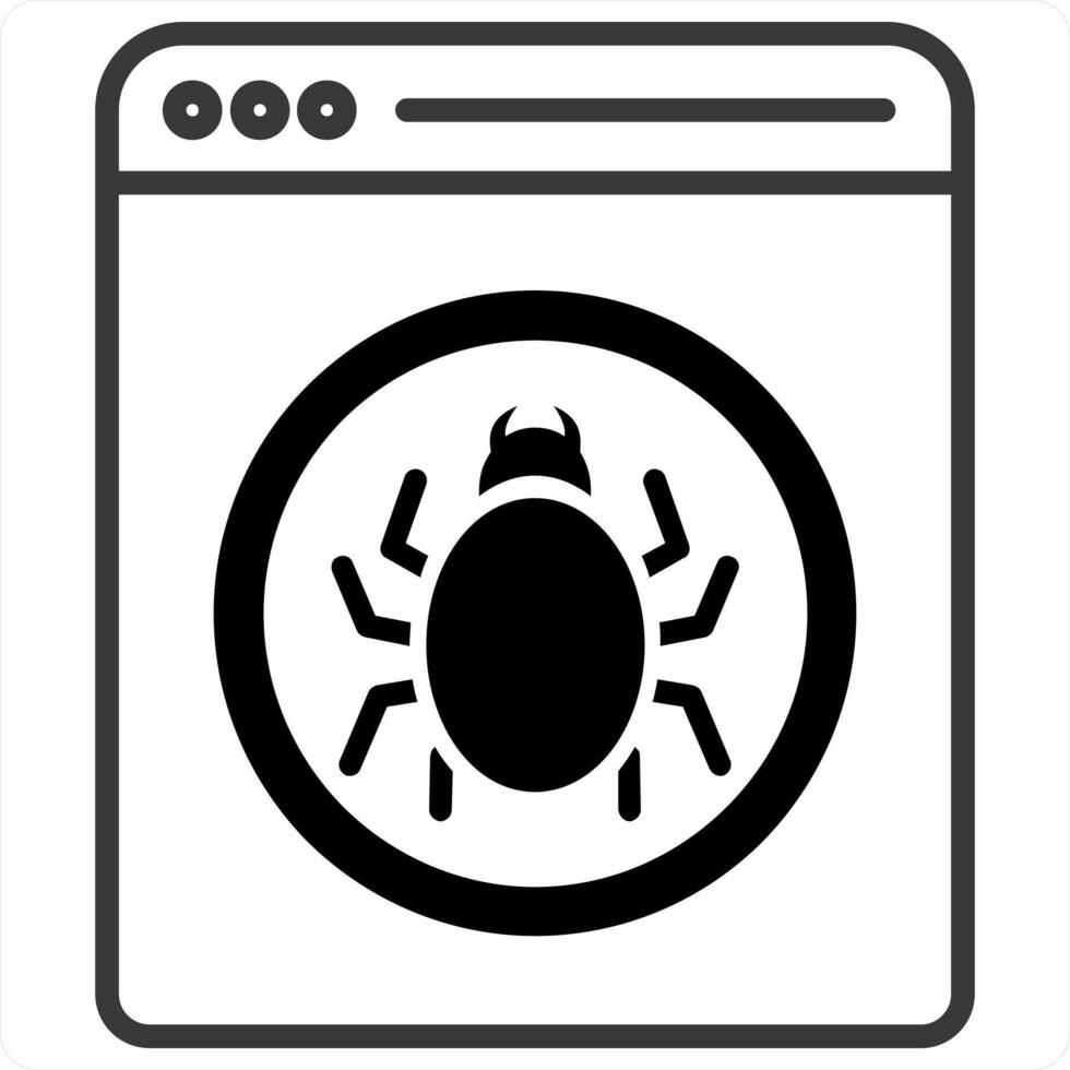 Bug and antivirus icon in black color icon vector