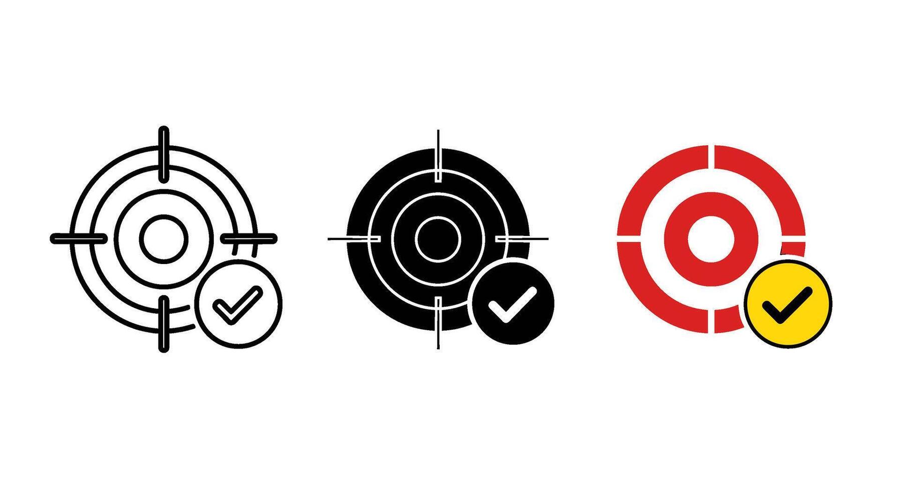 Target with checkmark in a clean setting symbolizing success and achievement conveying a message of accuracy validation and goal completion in busines vector